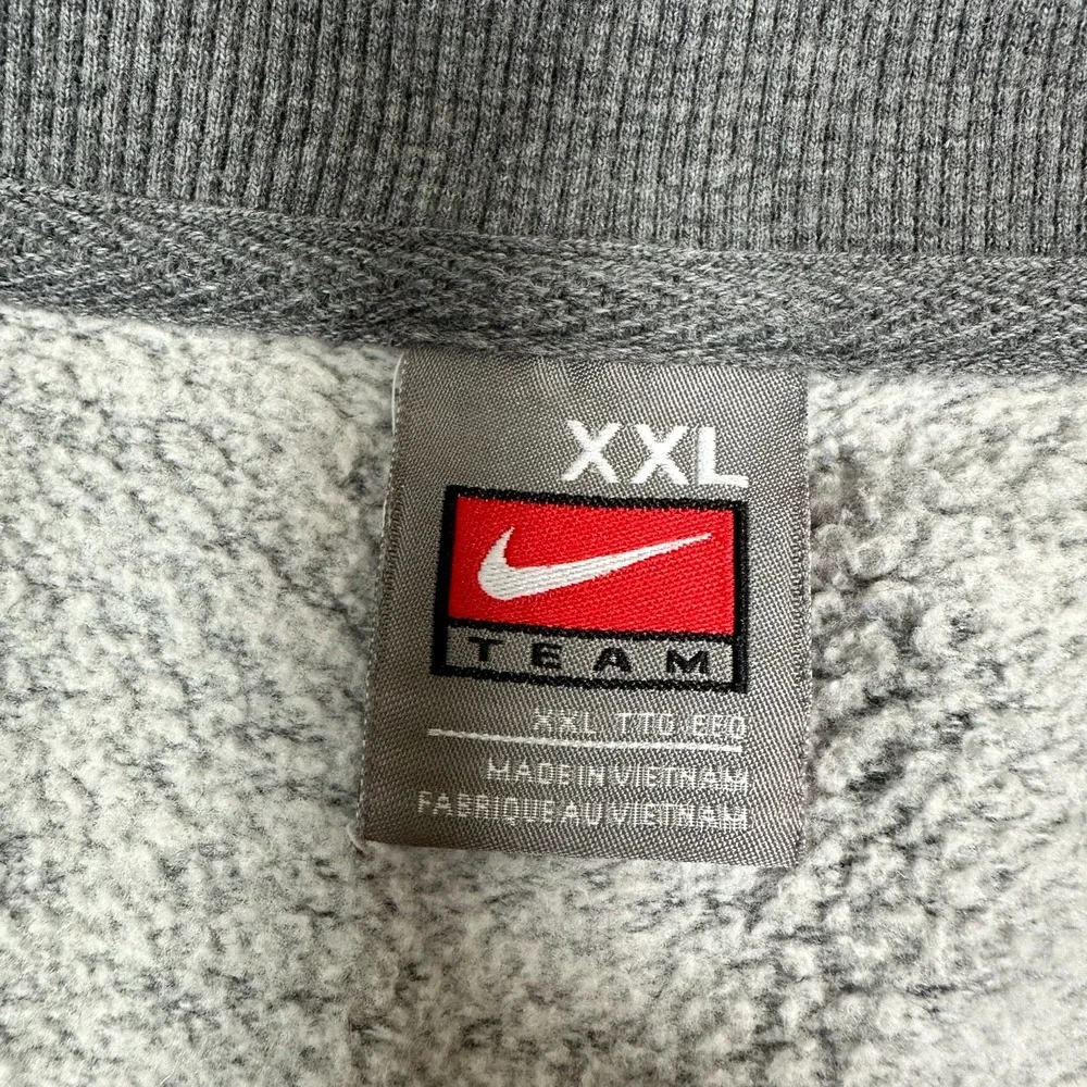 Vintage Nike Y2K‎ Swoosh Quarter Zip Fleece Sweatshirt Gray Men's XXL